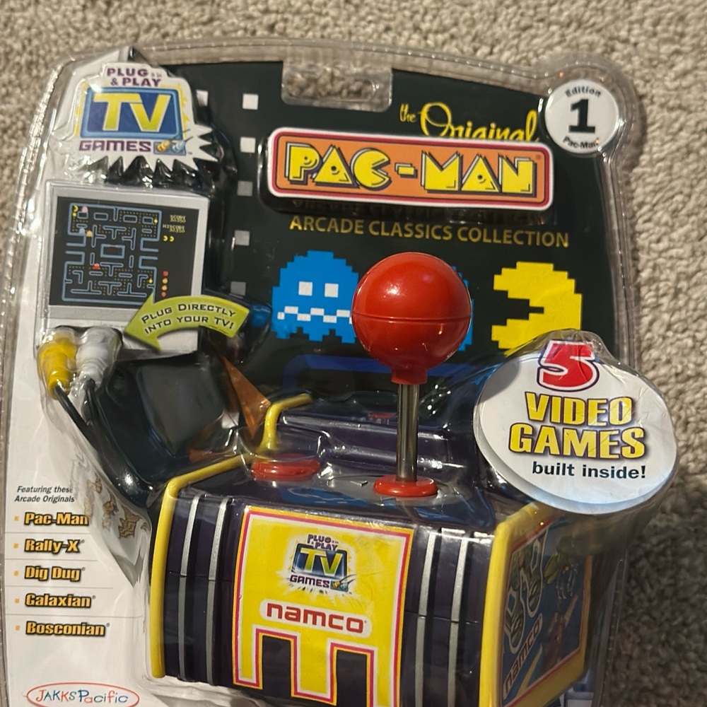 Pac-Man Arcade Classics Plug & Play TV Game - Black and Red